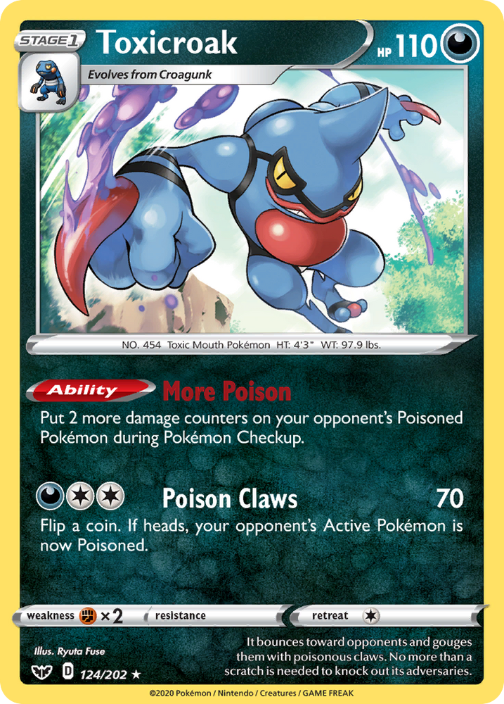 Pokemon | Toxicroak (124/202) [Sword & Shield: Base Set] | The Nerd Merchant