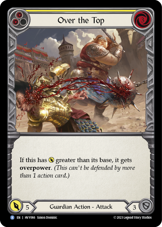 Flesh and Blood TCG | Over the Top (Yellow) [HVY066] (Heavy Hitters)  Rainbow Foil | The Nerd Merchant