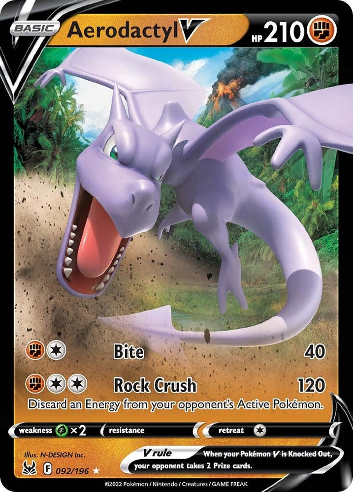 Pokemon | Aerodactyl V (092/196) [Sword & Shield: Lost Origin] | The Nerd Merchant