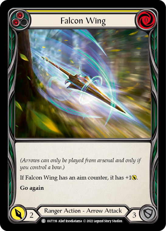 Flesh and Blood TCG | Falcon Wing (Yellow) [OUT116] (Outsiders) | The Nerd Merchant