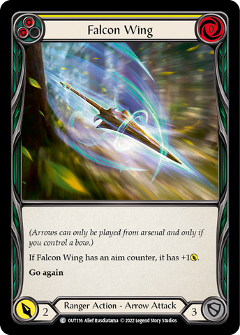 Flesh and Blood TCG | Falcon Wing (Yellow) [OUT116] (Outsiders) | The Nerd Merchant
