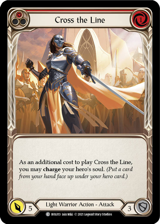 Flesh and Blood TCG | Cross the Line (Red) [BOL013] (Monarch Boltyn Blitz Deck) | The Nerd Merchant