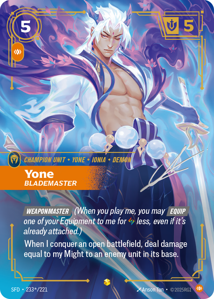Yone, Blademaster (Signature Foil) - Spiritforged #233