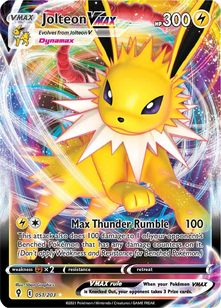 Pokemon | Jolteon VMAX (051/203) [Sword & Shield: Evolving Skies] | The Nerd Merchant