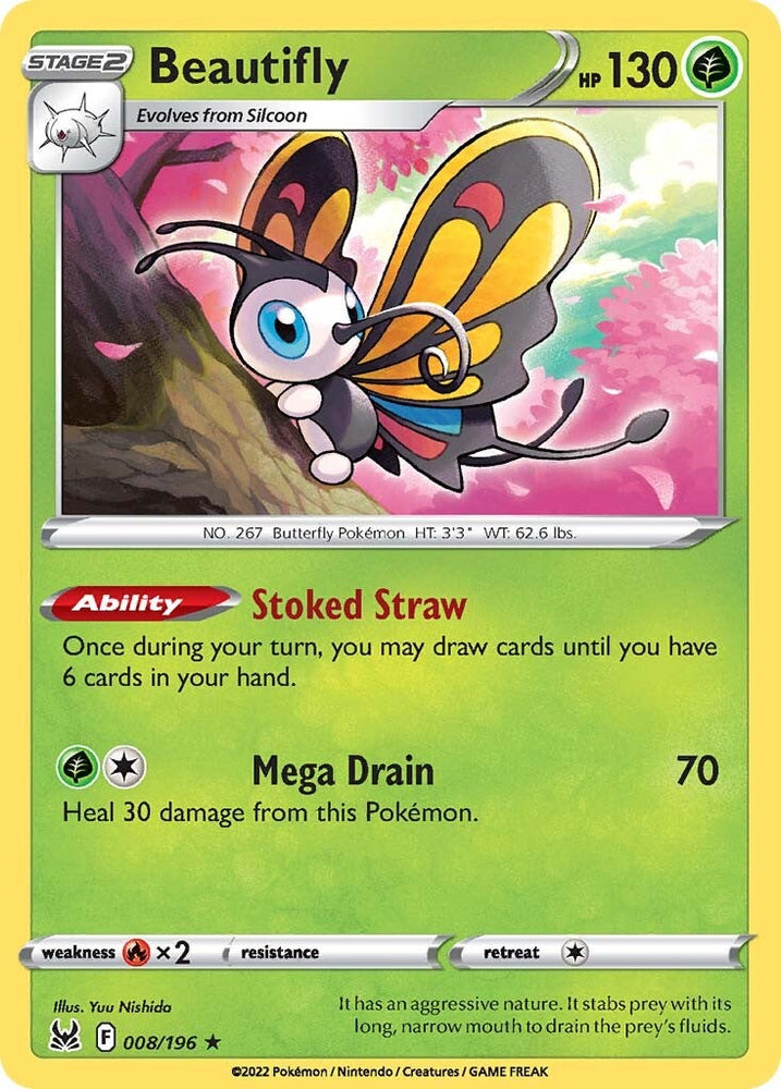 Pokemon | Beautifly (008/196) [Sword & Shield: Lost Origin] | The Nerd Merchant