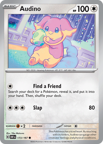 Pokemon | Audino (173/197) [Scarlet & Violet: Obsidian Flames] | The Nerd Merchant