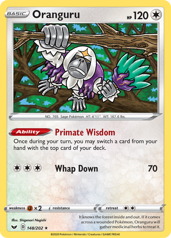 Pokemon | Oranguru (148/202) [Sword & Shield: Base Set] | The Nerd Merchant