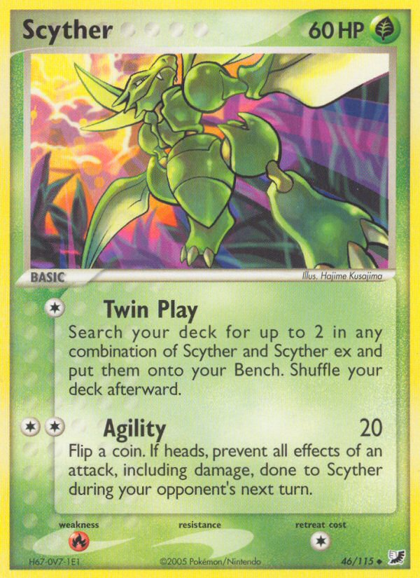 Pokemon | Scyther (46/115) [EX: Unseen Forces] | The Nerd Merchant