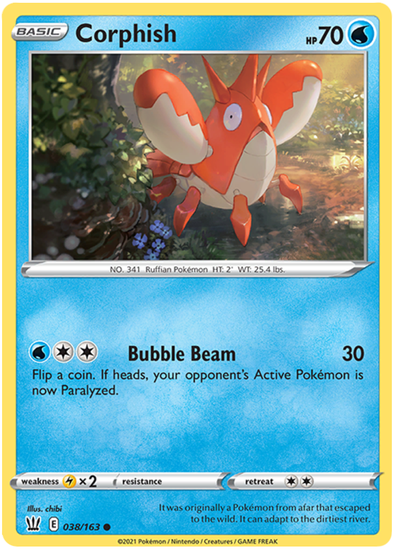 Pokemon | Corphish (038/163) [Sword & Shield: Battle Styles] | The Nerd Merchant