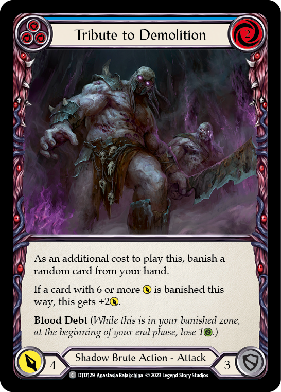 Flesh and Blood TCG | Tribute to Demolition (Blue) [DTD129] (Dusk Till Dawn)  Rainbow Foil | The Nerd Merchant