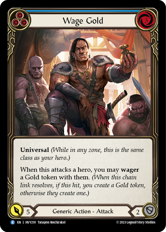 Flesh and Blood TCG | Wage Gold (Blue) [HVY218] (Heavy Hitters)  Rainbow Foil | The Nerd Merchant