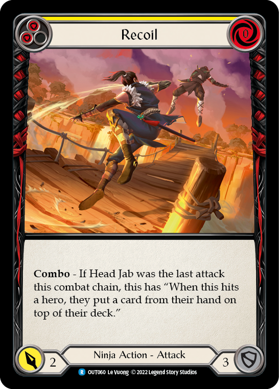 Flesh and Blood TCG | Recoil (Yellow) [OUT060] (Outsiders)  Rainbow Foil | The Nerd Merchant