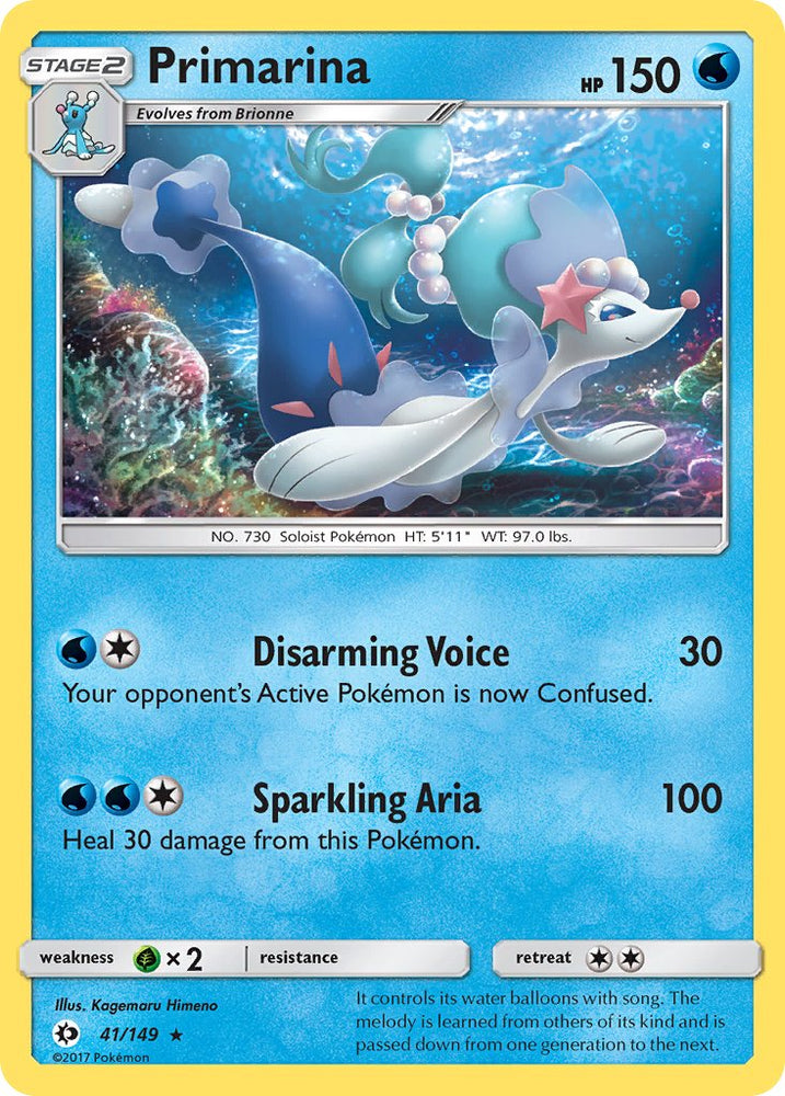 Pokemon | Primarina (41/149) (Theme Deck Exclusive) [Sun & Moon: Base Set] | The Nerd Merchant