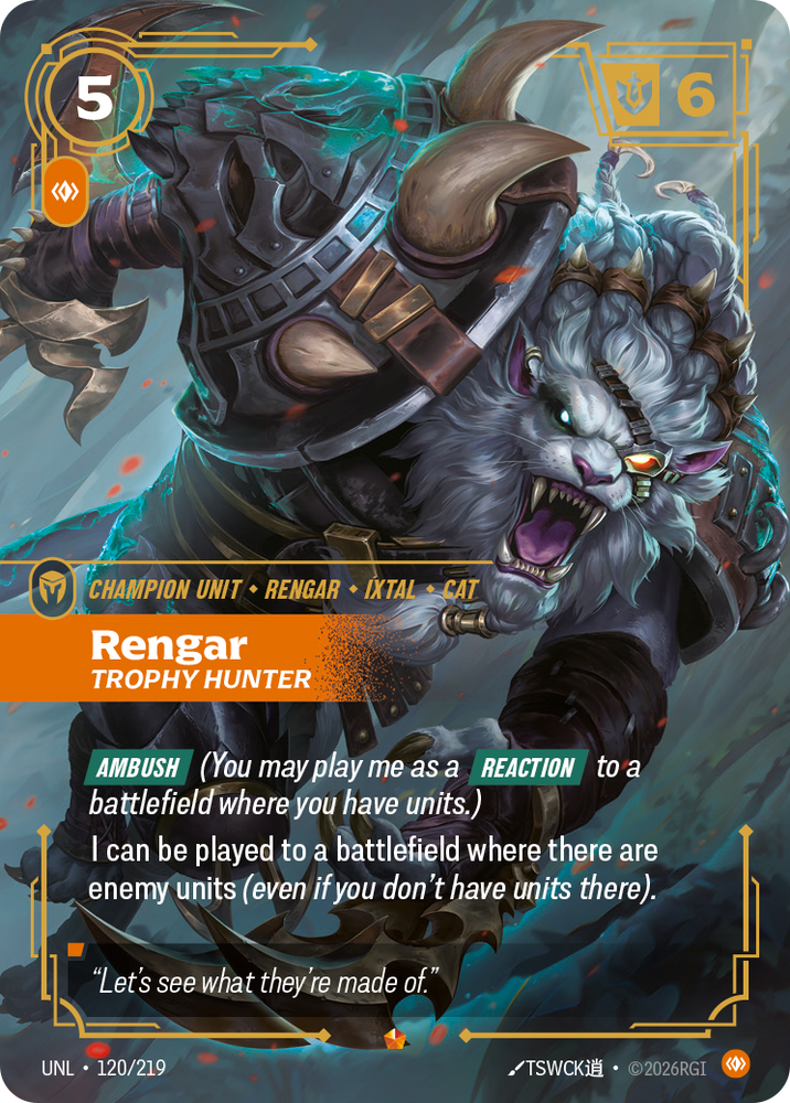 Rengar - Trophy Hunter (Foil) - Unleashed (120/219)