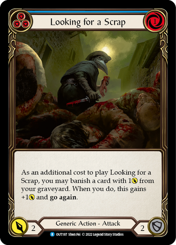 Flesh and Blood TCG | Looking for a Scrap (Blue) [OUT197] (Outsiders)  Rainbow Foil | The Nerd Merchant