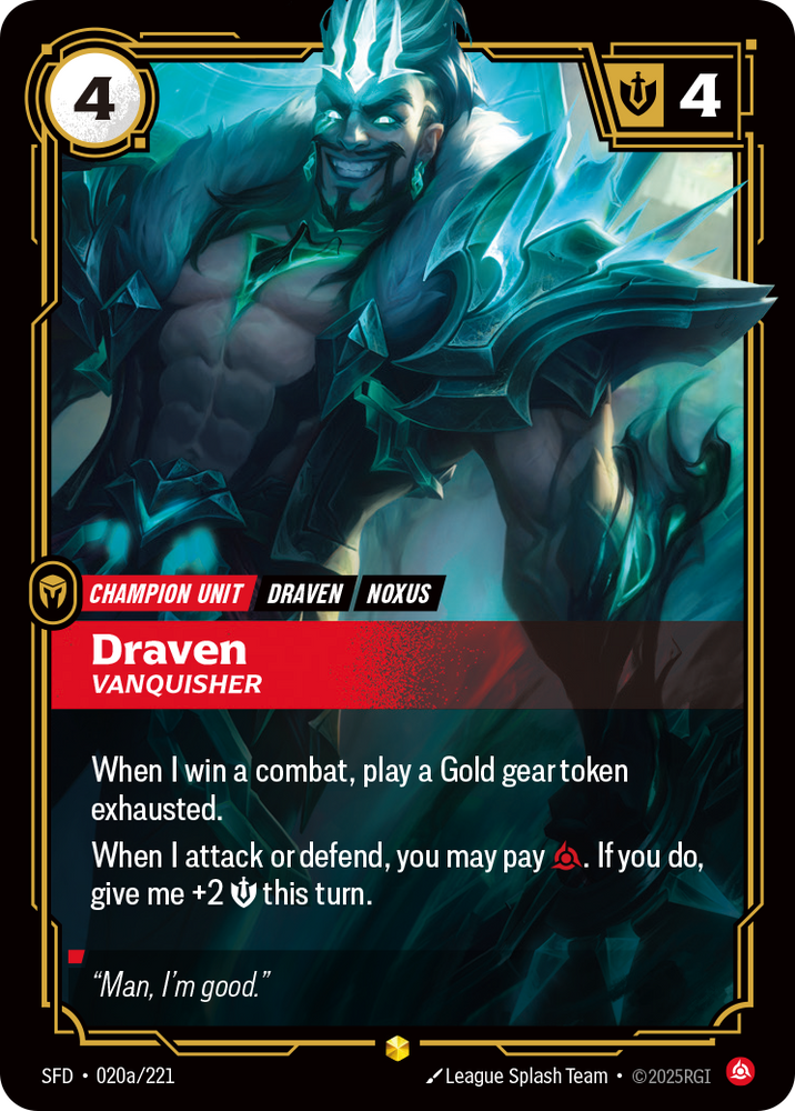 Draven, Vanquisher (Alt Foil) - Spiritforged #20