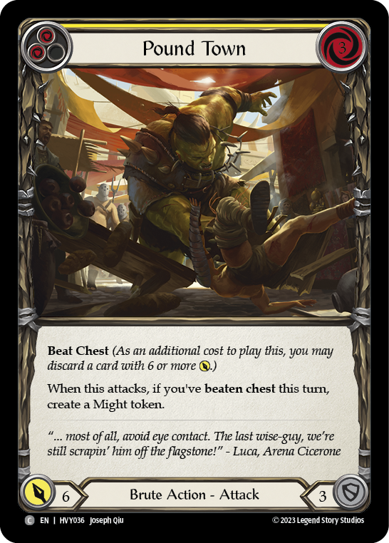 Flesh and Blood TCG | Pound Town (Yellow) [HVY036] (Heavy Hitters) | The Nerd Merchant