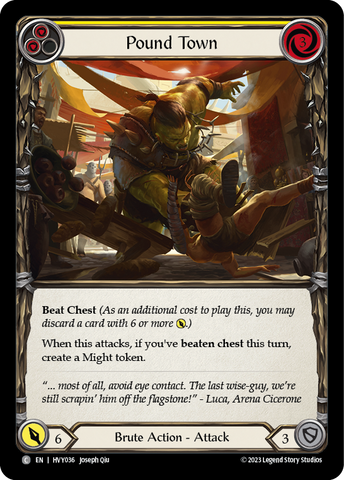 Flesh and Blood TCG | Pound Town (Yellow) [HVY036] (Heavy Hitters) | The Nerd Merchant