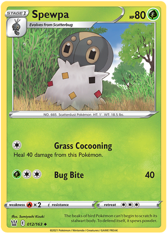 Pokemon | Spewpa (012/163) [Sword & Shield: Battle Styles] | The Nerd Merchant