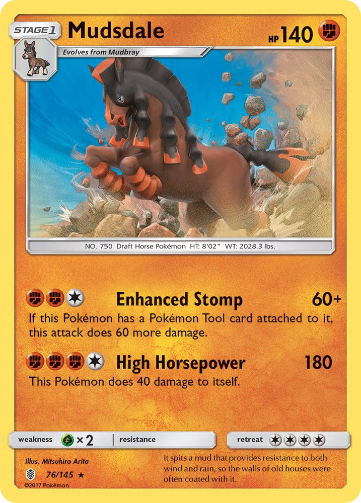 Pokemon | Mudsdale (76/145) (Prerelease Kit Exclusive) (Theme Deck Exclusive) [Sun & Moon: Guardians Rising] | The Nerd Merchant