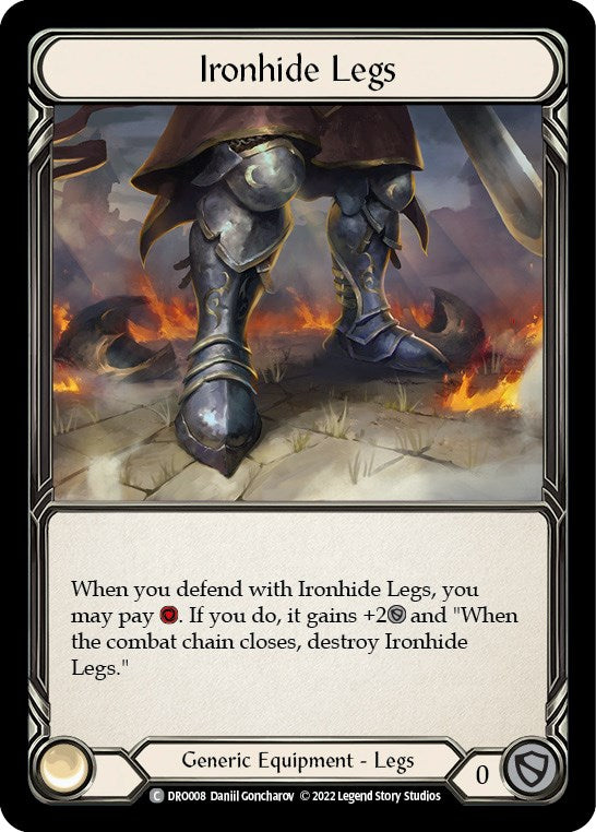 Flesh and Blood TCG | Ironhide Legs [DRO008] (Uprising Dromai Blitz Deck) | The Nerd Merchant