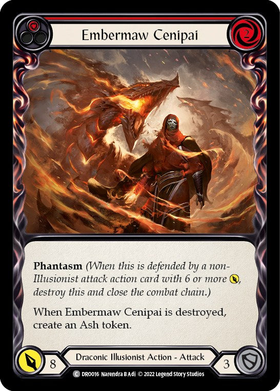 Flesh and Blood TCG | Embermaw Cenipai [DRO016] (Uprising Dromai Blitz Deck) | The Nerd Merchant