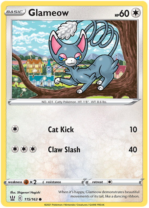 Pokemon | Glameow (115/163) [Sword & Shield: Battle Styles] | The Nerd Merchant