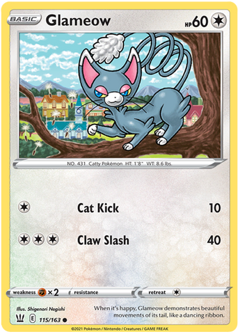 Pokemon | Glameow (115/163) [Sword & Shield: Battle Styles] | The Nerd Merchant