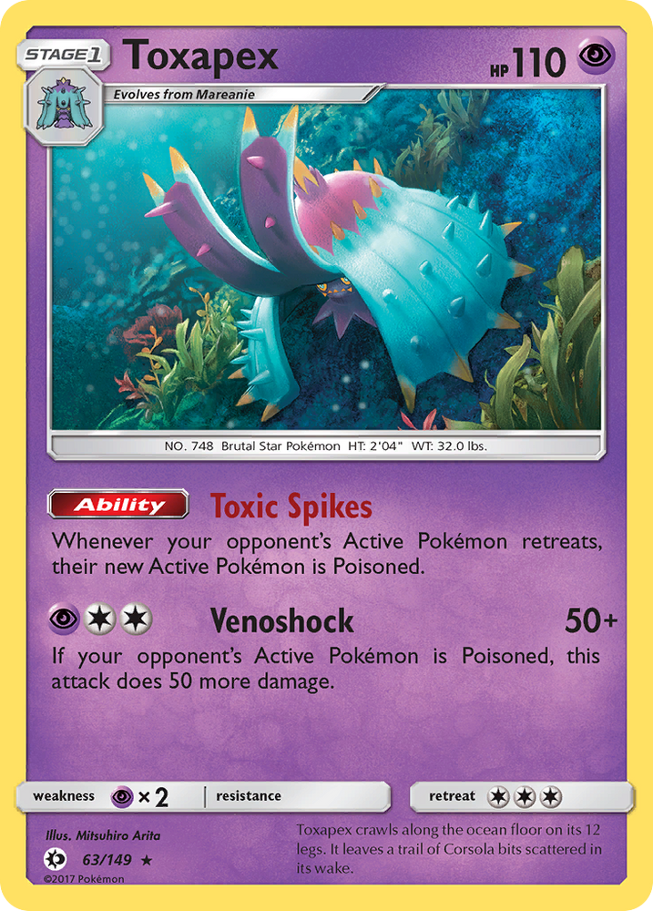 Pokemon | Toxapex (63/149) [Sun & Moon: Base Set] | The Nerd Merchant