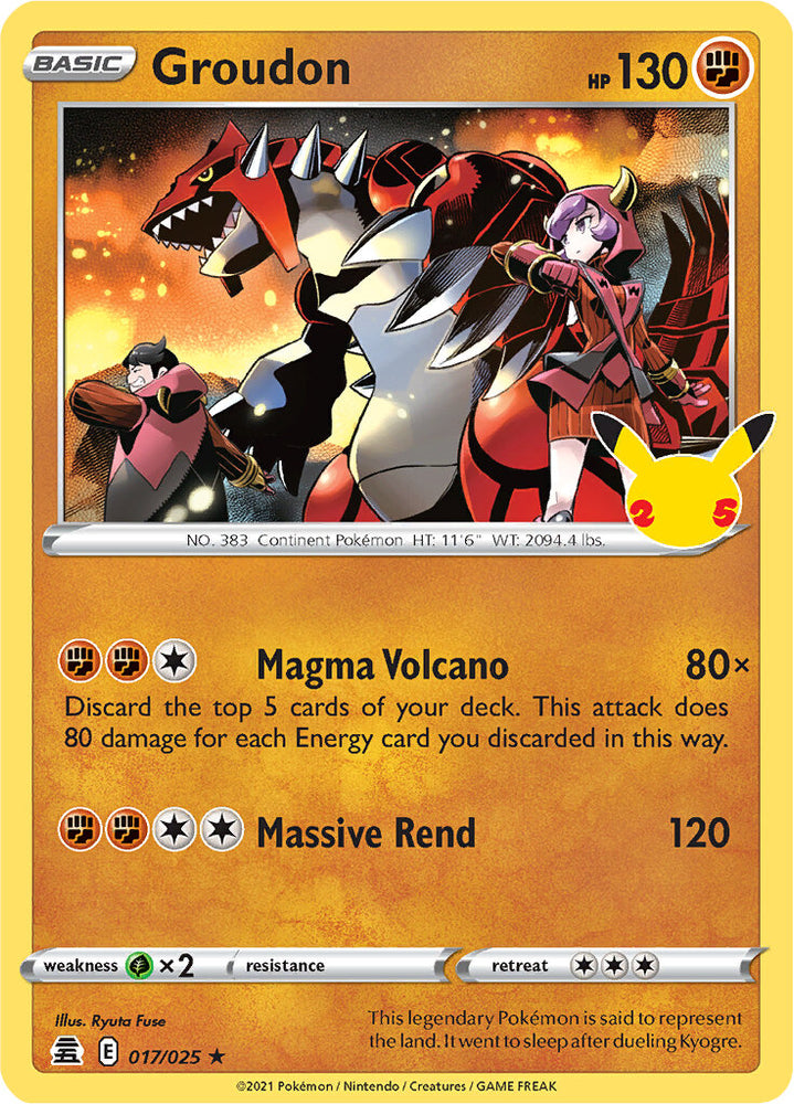 Pokemon | Groudon (017/025) [Celebrations: 25th Anniversary] | The Nerd Merchant