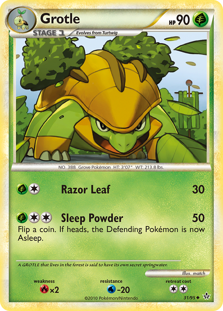 Pokemon | Grotle (31/95) [HeartGold & SoulSilver: Unleashed] | The Nerd Merchant