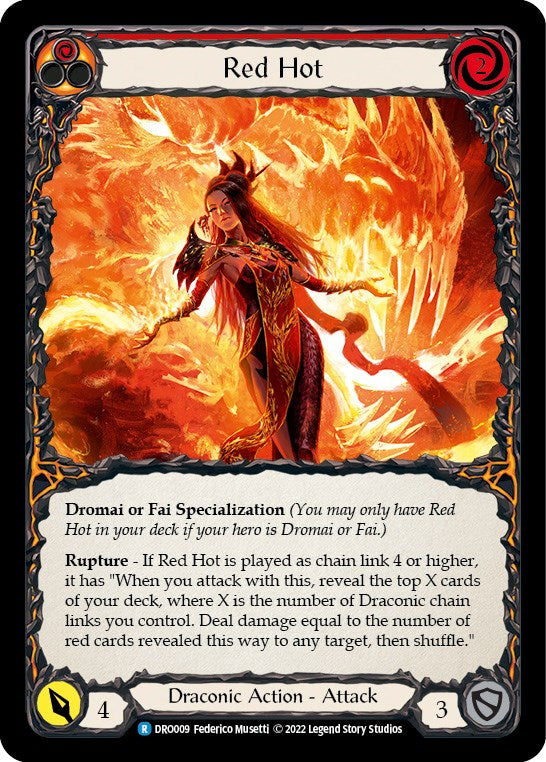 Flesh and Blood TCG | Red Hot [DRO009] (Uprising Dromai Blitz Deck) | The Nerd Merchant