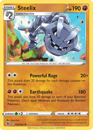 Pokemon | Steelix (139/264) (Theme Deck Exclusive) [Sword & Shield: Fusion Strike] | The Nerd Merchant