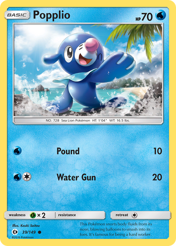 Pokemon | Popplio (39/149) [Sun & Moon: Base Set] | The Nerd Merchant