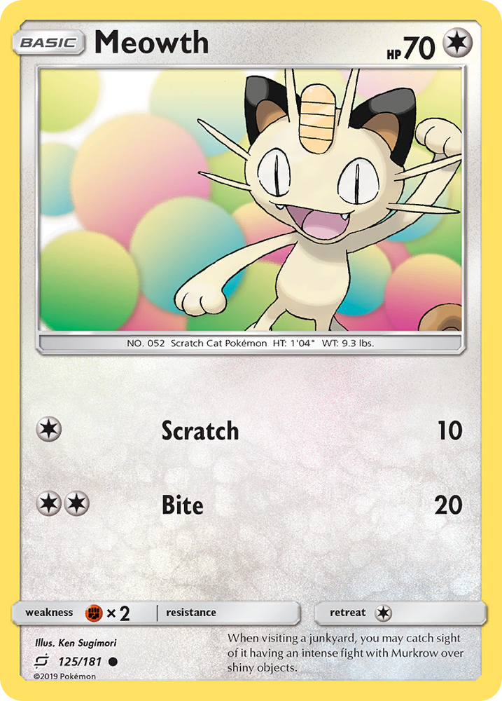 Pokemon | Meowth (125/181) [Sun & Moon: Team Up] | The Nerd Merchant