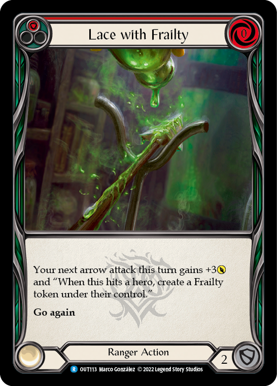 Flesh and Blood TCG | Lace with Frailty (Red) [OUT113] (Outsiders) | The Nerd Merchant