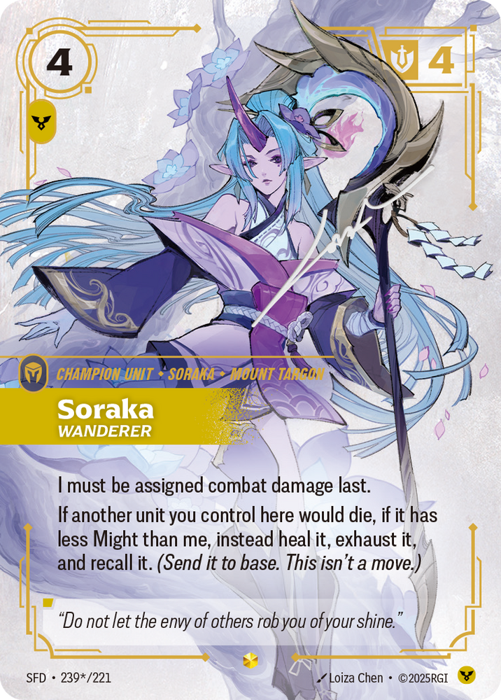 Soraka, Wanderer (Signature Foil) - Spiritforged #239