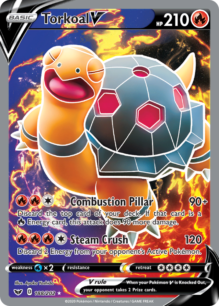 Pokemon | Torkoal V (188/202) [Sword & Shield: Base Set] | The Nerd Merchant