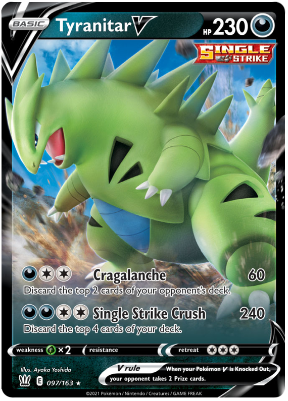 Pokemon | Tyranitar V (097/163) [Sword & Shield: Battle Styles] | The Nerd Merchant