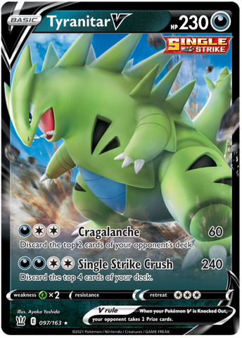 Pokemon | Tyranitar V (097/163) [Sword & Shield: Battle Styles] | The Nerd Merchant