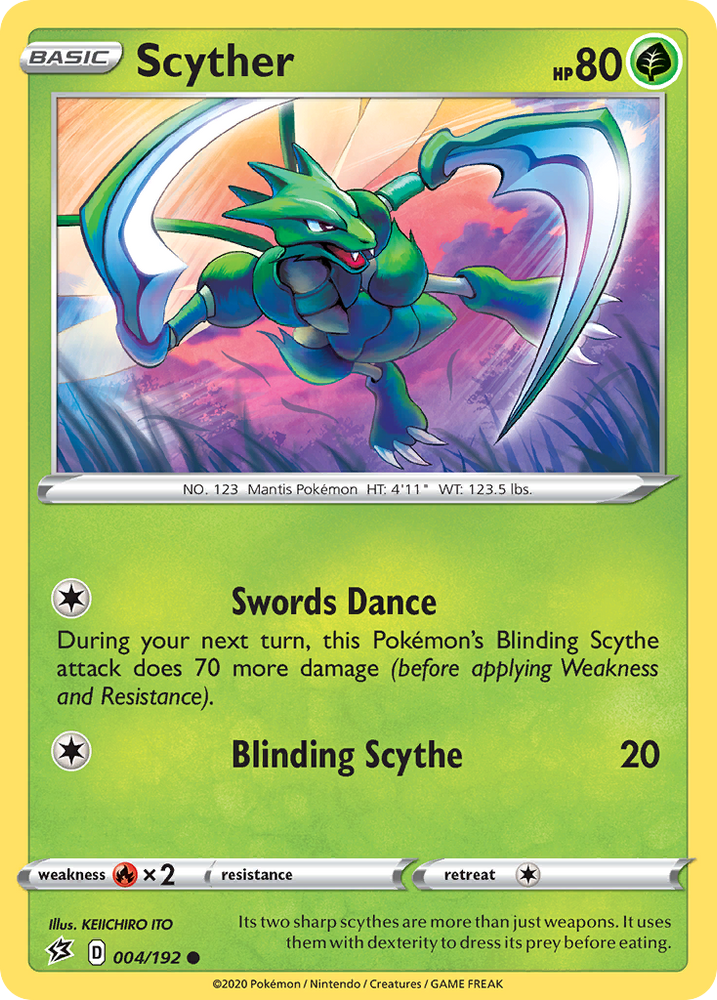 Pokemon | Scyther (004/192) [Sword & Shield: Rebel Clash] | The Nerd Merchant