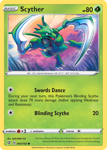 Pokemon | Scyther (004/192) [Sword & Shield: Rebel Clash] | The Nerd Merchant