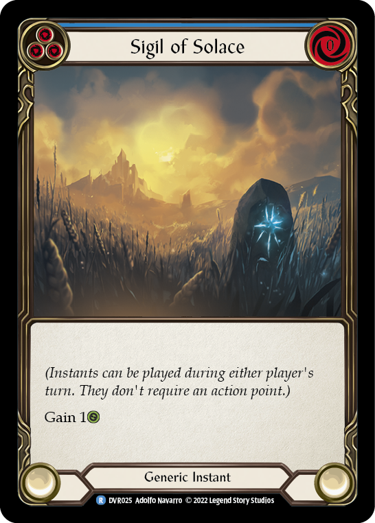 Flesh and Blood TCG | Sigil of Solace (Blue) [DVR025] (Classic Battles: Rhinar vs Dorinthea) | The Nerd Merchant