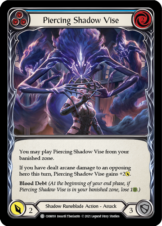 Flesh and Blood TCG | Piercing Shadow Vise (Blue) [CHN018] (Monarch Chane Blitz Deck) | The Nerd Merchant