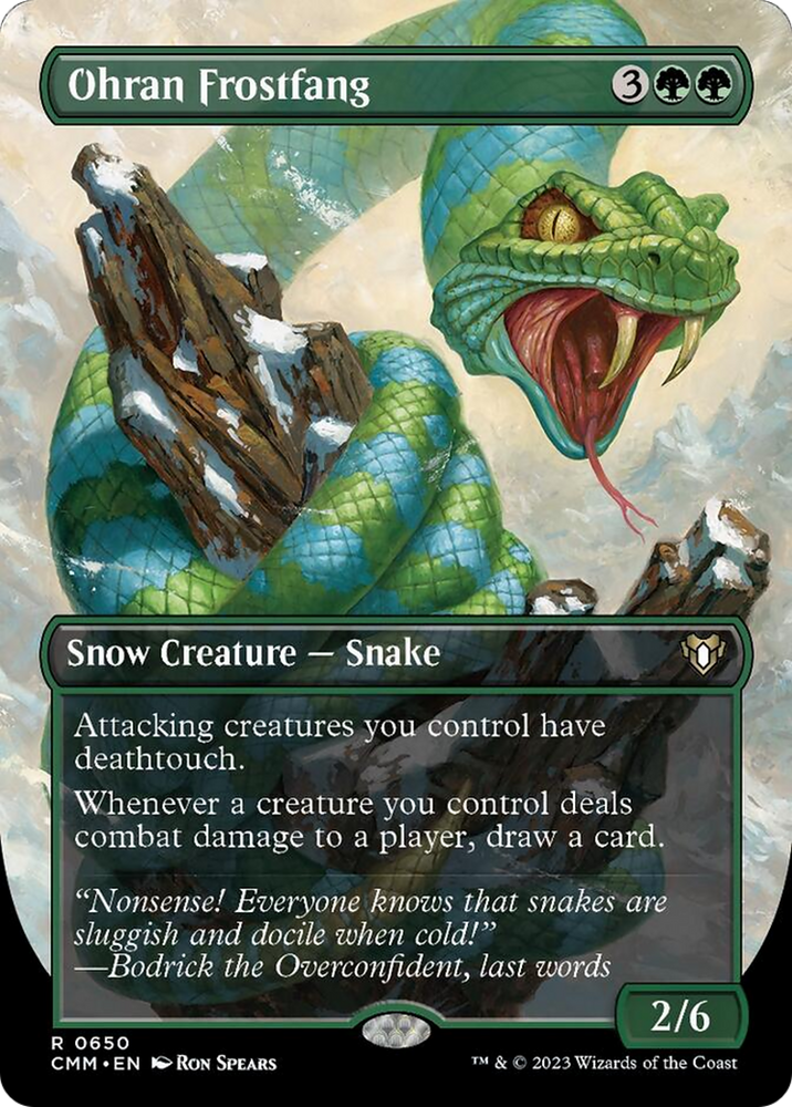 Magic | Ohran Frostfang (Borderless Alternate Art) [Commander Masters] | The Nerd Merchant
