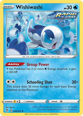 Pokemon | Wishiwashi (046/203) [Sword & Shield: Evolving Skies] | The Nerd Merchant