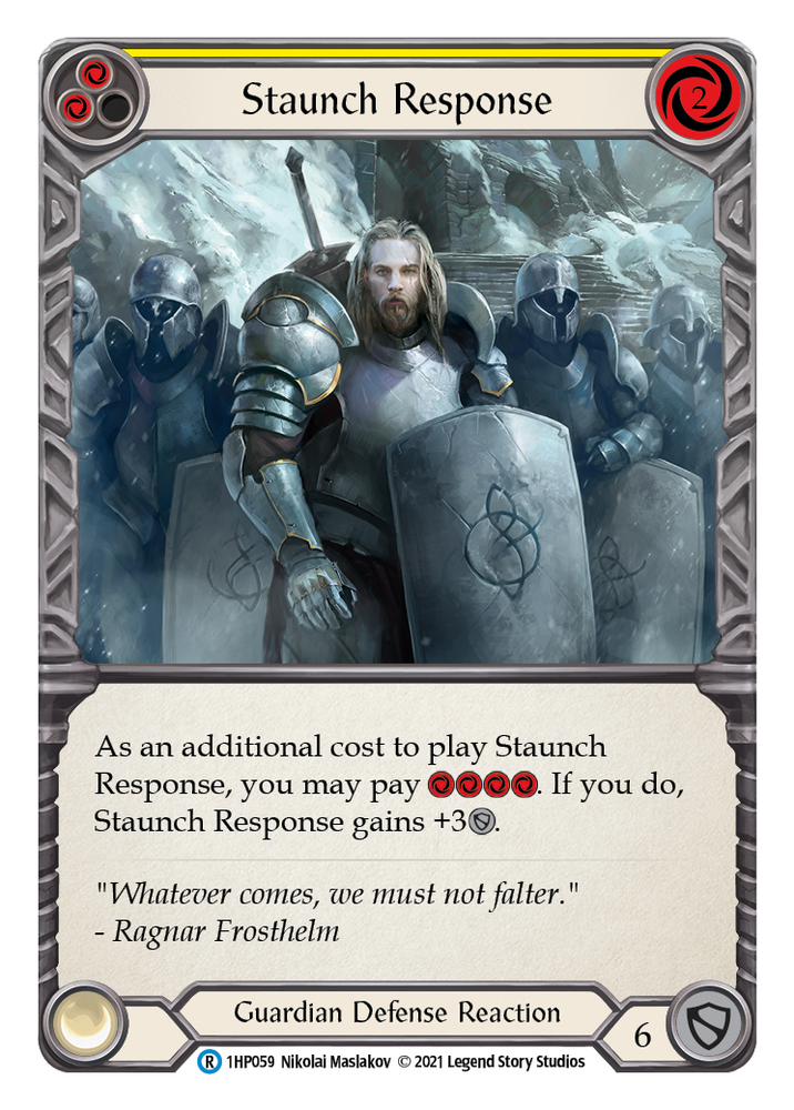 Flesh and Blood TCG | Staunch Response (Yellow) [1HP059] (History Pack 1) | The Nerd Merchant