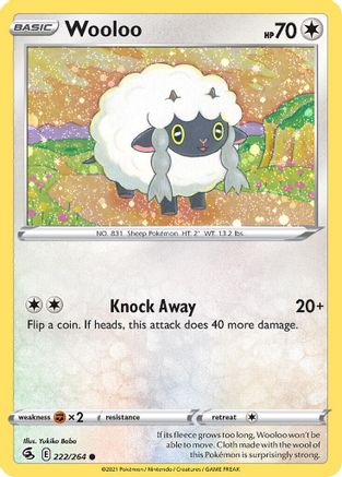 Pokemon | Wooloo (222/264) (Cosmos Holo) [Sword & Shield: Fusion Strike] | The Nerd Merchant