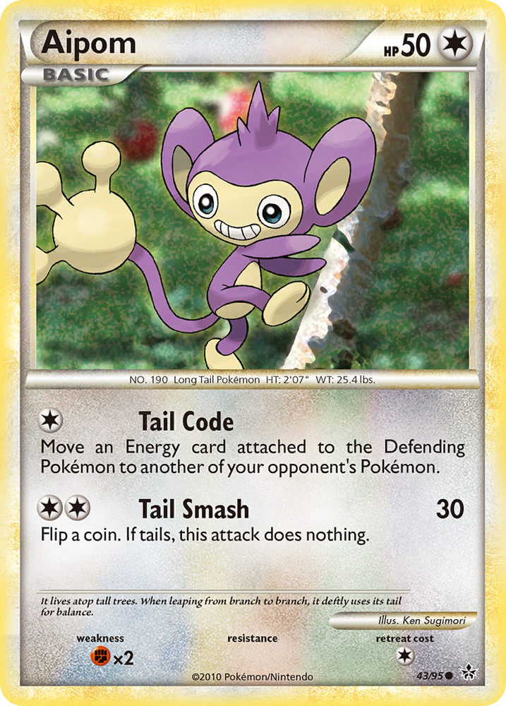 Pokemon | Aipom (43/95) [HeartGold & SoulSilver: Unleashed] | The Nerd Merchant
