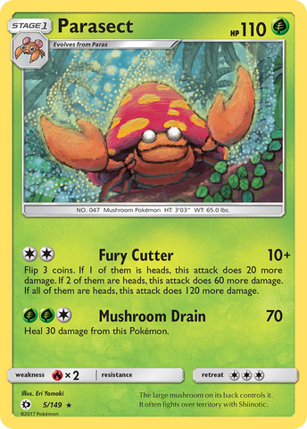 Pokemon | Parasect (5/149) [Sun & Moon: Base Set] | The Nerd Merchant